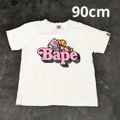 BAPE KIDS ホワイト Tシャツ 90 半袖　エイプ　SHARK MILO