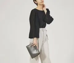 【qualite】カリテ ストライプジャガードプルオーバーのサムネイル