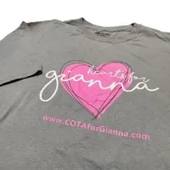 US古着 GILDAN ギルダン ハート ロゴ Tシャツ 2XL グレー