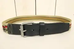 イタリア製【超美品】☆ドルチェ＆ガッバーナ：異素材使い　ロゴ入り　ベルト　90