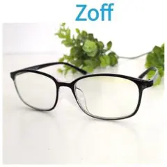 良品☆Zoff ゾフ メガネ 眼鏡 ウェリントン スクエア ブラック 黒縁 軽量