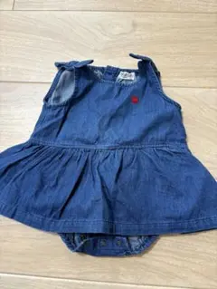 POLO baby デニムフリルノースリーブワンピース
