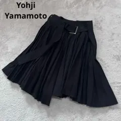 Y's ワイズ ヨウジヤマモト アシンメトリー 変形ロングスカート 黒