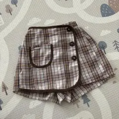 美品　130cm ショートパンツ　キュロットスカート　チェック　短パン