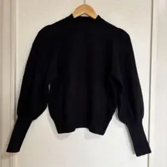 ZARA パフスリーブ ニットセーター　ブラック　美品⭐︎