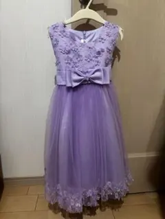 パープル レース装飾 ドレス