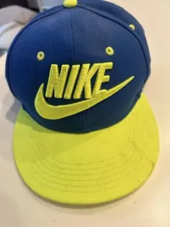 ナイキ NIKE★キッズ キャップ ブルー×ライムグリーン 56cm