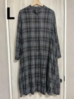 UNIQLO ユニクロ チェック柄 シャツワンピース ロング丈 ジャケット