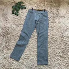 5726❃チャオパニック❃ツイードパンツ【M】グレー/薄手/杢調/綺麗め/綿混