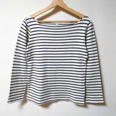 ボートネック ボーダー カットソー 長袖 Mサイズ　綿100%