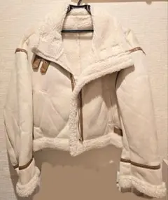 GRL ショート丈ボアムートンジャケット　k9058b　アイボリー