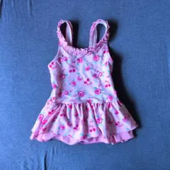 ピンク フラワープリント 水着 110cm
