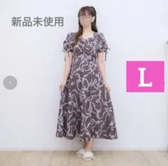 しまむら maki ワンピース リボン キャメル 4L - メルカリ