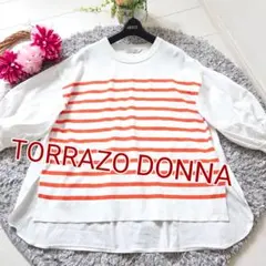 TORRAZZO DONNA トラッゾドンナ 異素材 白×オレンジ ボーダーのサムネイル