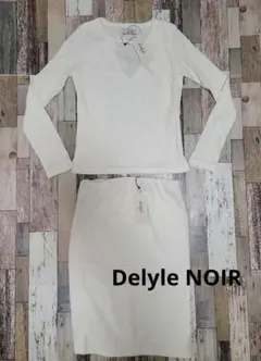★DelyleNOIR★でオフホワイト 長袖トップス スカート 2点セット