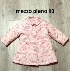 ★早い者勝ち！【極美品・訳あり】メゾピアノ 花柄リボンピンクコート 90