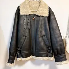 アングリッド　フェイクムートン　ボアブルゾン M