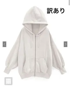 GRL♡ スウェットオーバーサイズジップパーカー pm619a ホワイト