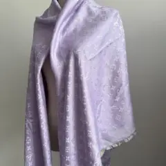LOUIS VUITTON モノグラム ストール ウール×シルク パープル