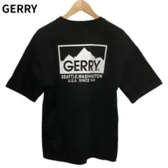 GERRY　バックプリント　ロゴ　ワンポイント　Tシャツ　ブラック　半袖　M