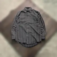 8BS1 ナカノヒロミチ　ストライプ長袖シャツ　黒　モード　古着