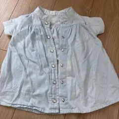 水色 半袖 ボタン付きシャツ 95cm未満