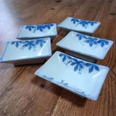 有田焼　西峰作　豆皿(しょうゆ皿)5枚セット　昭和レトロ