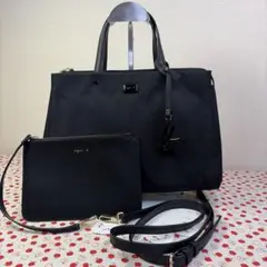 agnes b. アニエスベー 2WAY ナイロン ハンドバッグ ポーチ付き