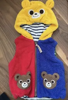 クマフード付きベビーベスト　80cm