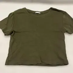 GU オリーブ色 コットン 半袖Tシャツ Mサイズ