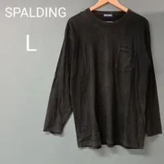 スポルディング メンズ L 灰 ロンT 長袖Tシャツ ポケット ロゴ ビンテージのサムネイル