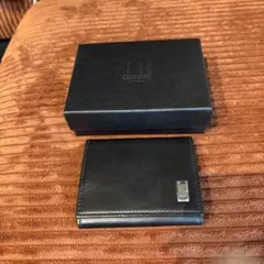 ダンヒル コインケース ブラックレザー メンズ 箱付き　ロゴプレート本革
