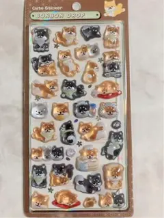 せ*ー様 ボンボンドロップシール和柄　芝犬