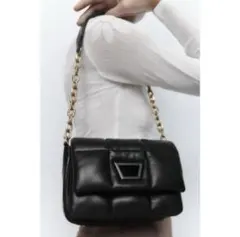 ZARA　キルティングミニショルダーバッグ　　ブラック