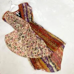 ダイアンフォンファステンバーグ フラワープリント シフォンワンピース　2