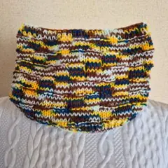 未使用 ハンドメイド 手編み 多色グラデーション スヌード ユニセックス ㊸