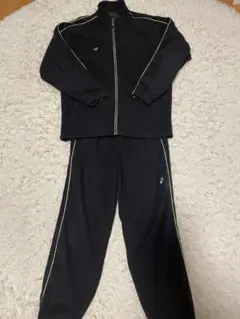 アシックス ジャージ上下セット 黒　コーデュロイ生地