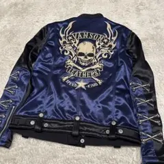 新品タグ付き VANSON ジャケット　ライダース　メンズ　サイズL ロゴ　刺繍のサムネイル