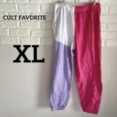 【CULT FAVORITE 】XLカラフルジョガーパンツ 白/紫/ピンク