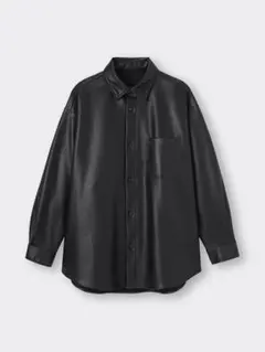 GU フェイクレザーシャツ オーバーサイズ XL レアサイズ