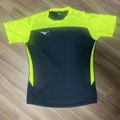 Mizuno スポーツシャツ XL 黒/黄緑
