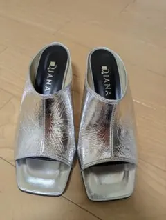 DIANA シルバー オープントゥサンダル