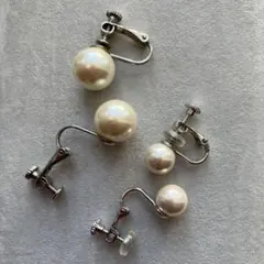 パール付きクリップイヤリング 2個