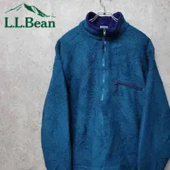 エルエルビーン フリースジャケット ハーフジップ グリーン L 90s 古着