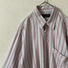 I1 BEAMSシルクストライプシャツ　長袖ボタンダウンイタリア製Mメンズ相当