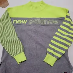 new balance レディースセーター サイズ2 グレー/ネオンイエロー