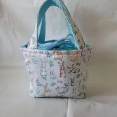 ハンドメイド ウサギ柄お弁当袋