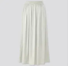 UNIQLO ユニクロ ドレープギャザーロングスカートライトグリーン Mサイズ