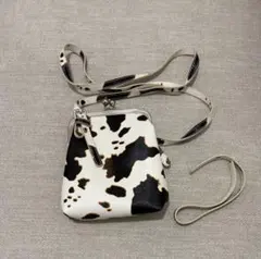 GRL 2Wayカウ柄がま口バッグ[at1457] アイボリー