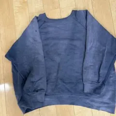 50s 60s無地スウェット　ナス紺